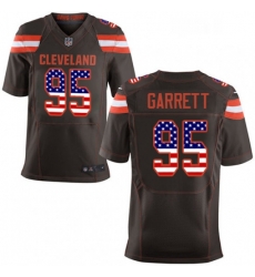 Mens Nike Cleveland Browns 95 Myles Garrett Elite Brown Home USA Flag Fashion NFL Jersey Mens Nike Cleveland Browns 95 Myles Garrett Elite Brown Home USA Flag Fashion NFL Jersey