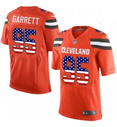 Mens Nike Cleveland Browns 95 Myles Garrett Elite Orange Alternate USA Flag Fashion NFL Jersey Mens Nike Cleveland Browns 95 Myles Garrett Elite Orange Alternate USA Flag Fashion NFL Jersey