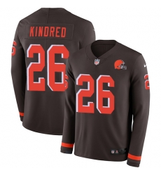 Nike Browns #26 Derrick Kindred Brown Team Color Men Stitched NFL Limited Therma Long Sleeve Jersey Nike Browns #26 Derrick Kindred Brown Team Color Men Stitched NFL Limited Therma Long Sleeve Jersey