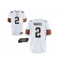 Nike Cleveland Browns 2 Johnny Manziel White Elite Signed NFL Jersey Nike Cleveland Browns 2 Johnny Manziel White Elite Signed NFL Jersey