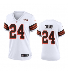 Women Cleveland Browns 24 Nick Chubb Nike 1946 Collection Alternate Game Limited NFL Jersey White Women Cleveland Browns 24 Nick Chubb Nike 1946 Collection Alternate Game Limited NFL Jersey White