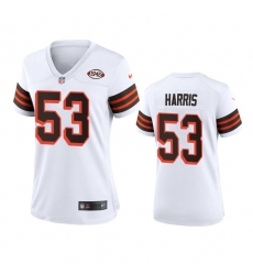 Women Cleveland Browns 53 Nick Harris Nike 1946 Collection Alternate Game Limited NFL Jersey White Women Cleveland Browns 53 Nick Harris Nike 1946 Collection Alternate Game Limited NFL Jersey White