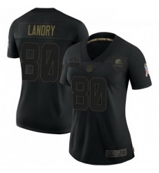 Women Cleveland Browns 80 Jarvis Landry Black Salute To Service Limited Jersey Women Cleveland Browns 80 Jarvis Landry Black Salute To Service Limited Jersey