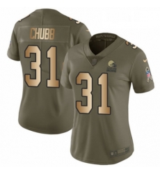 Womens Nike Cleveland Browns 31 Nick Chubb Limited OliveGold 2017 Salute to Service NFL Jersey Womens Nike Cleveland Browns 31 Nick Chubb Limited OliveGold 2017 Salute to Service NFL Jersey