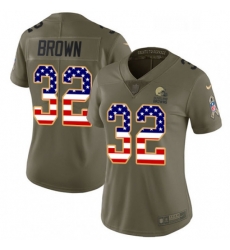 Womens Nike Cleveland Browns 32 Jim Brown Limited OliveUSA Flag 2017 Salute to Service NFL Jersey Womens Nike Cleveland Browns 32 Jim Brown Limited OliveUSA Flag 2017 Salute to Service NFL Jersey