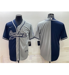 Men Dallas Cowboys 11 Micah Parsons Navy Grey Split With Patch Cool Base Stitched Baseball Jersey Men Dallas Cowboys 11 Micah Parsons Navy Grey Split With Patch Cool Base Stitched Baseball Jersey