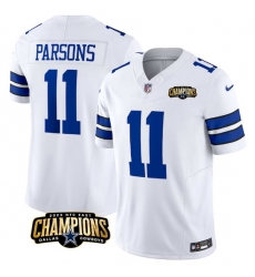 Men Dallas Cowboys 11 Micah Parsons White 2023 F U S E NFC East Champions Patch Stitched Football Jersey Men Dallas Cowboys 11 Micah Parsons White 2023 F U S E NFC East Champions Patch Stitched Football Jersey
