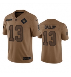 Men Dallas Cowboys 13 Michael Gallup 2023 Brown Salute To Service Limited Stitched Football Jersey Men Dallas Cowboys 13 Michael Gallup 2023 Brown Salute To Service Limited Stitched Football Jersey
