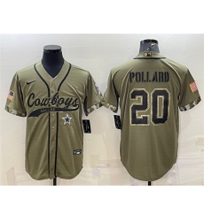 Men Dallas Cowboys 20 Tony Pollard 2022 Olive Salute To Service Cool Base Stitched Baseball Jersey Men Dallas Cowboys 20 Tony Pollard 2022 Olive Salute To Service Cool Base Stitched Baseball Jersey