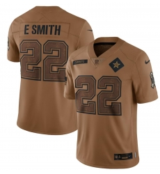 Men Dallas Cowboys 22 Emmitt Smith 2023 Brown Salute To Service Limited Stitched Jersey Men Dallas Cowboys 22 Emmitt Smith 2023 Brown Salute To Service Limited Stitched Jersey