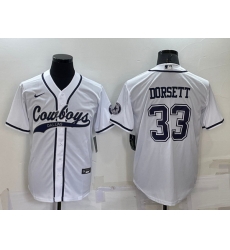 Men Dallas Cowboys 33 Tony Dorsett White Cool Base Stitched Baseball Jersey Men Dallas Cowboys 33 Tony Dorsett White Cool Base Stitched Baseball Jersey