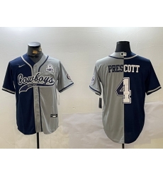 Men Dallas Cowboys 4 grey Team With Patch Cool Base Stitched Baseball Jersey 1 Men Dallas Cowboys 4 grey Team With Patch Cool Base Stitched Baseball Jersey 1