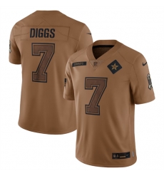 Men Dallas Cowboys 7 Trevon Diggs 2023 Brown Salute To Service Limited Stitched Football Jersey Men Dallas Cowboys 7 Trevon Diggs 2023 Brown Salute To Service Limited Stitched Football Jersey