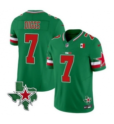 Men Dallas Cowboys 7 Trevon Diggs 2024 Mexico Green F U S E Stitched Football Jersey Men Dallas Cowboys 7 Trevon Diggs 2024 Mexico Green F U S E Stitched Football Jersey