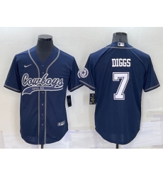 Men Dallas Cowboys 7 Trevon Diggs Navy Cool Base Stitched Baseball Jersey Men Dallas Cowboys 7 Trevon Diggs Navy Cool Base Stitched Baseball Jersey