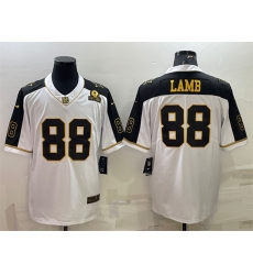 Men Dallas Cowboys 88 CeeDee Lamb White Gold Edition With 1960 Patch Limited Stitched Football Jersey Men Dallas Cowboys 88 CeeDee Lamb White Gold Edition With 1960 Patch Limited Stitched Football Jersey