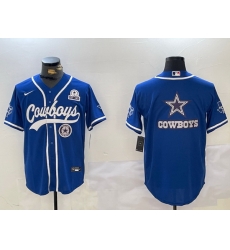 Men Dallas Cowboys Big Logo Royal With Patch Cool Base Stitched Baseball Jersey 2 Men Dallas Cowboys Big Logo Royal With Patch Cool Base Stitched Baseball Jersey 2