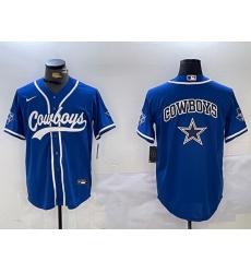 Men Dallas Cowboys Big Logo Royal With Patch Cool Base Stitched Baseball Jersey 7 Men Dallas Cowboys Big Logo Royal With Patch Cool Base Stitched Baseball Jersey 7