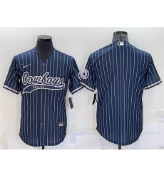 Men Dallas Cowboys Blank Navy With Patch Cool Base Stitched Baseball Jersey Men Dallas Cowboys Blank Navy With Patch Cool Base Stitched Baseball Jersey