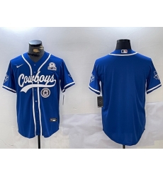 Men Dallas Cowboys Blank Royal With Patch Cool Base Stitched Baseball Jersey 2 Men Dallas Cowboys Blank Royal With Patch Cool Base Stitched Baseball Jersey 2