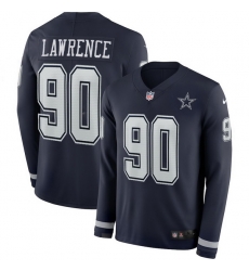 Men Nike Cowboys 90 Demarcus Lawrence Navy Therma Long Sleeve Jersey Men Nike Cowboys 90 Demarcus Lawrence Navy Therma Long Sleeve Jersey