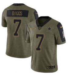 Men Olive Dallas Cowboys #7 Trevon Diggs 2021 Salute To Service Limited Stitched Jersey Men Olive Dallas Cowboys #7 Trevon Diggs 2021 Salute To Service Limited Stitched Jersey