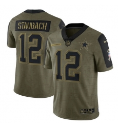 Men's Dallas Cowboys Roger Staubach Nike Olive 2021 Salute To Service Retired Player Limited Jersey Men's Dallas Cowboys Roger Staubach Nike Olive 2021 Salute To Service Retired Player Limited Jersey