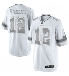 Mens Nike Dallas Cowboys 12 Roger Staubach Limited White Platinum NFL Jersey Mens Nike Dallas Cowboys 12 Roger Staubach Limited White Platinum NFL Jersey
