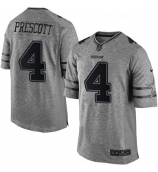 Mens Nike Dallas Cowboys 4 Dak Prescott Limited Gray Gridiron NFL Jersey Mens Nike Dallas Cowboys 4 Dak Prescott Limited Gray Gridiron NFL Jersey