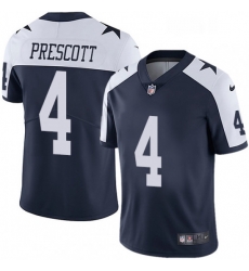 Mens Nike Dallas Cowboys 4 Dak Prescott Navy Blue Throwback Alternate Vapor Untouchable Limited Player NFL Jersey Mens Nike Dallas Cowboys 4 Dak Prescott Navy Blue Throwback Alternate Vapor Untouchable Limited Player NFL Jersey