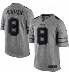 Mens Nike Dallas Cowboys 8 Troy Aikman Limited Gray Gridiron NFL Jersey Mens Nike Dallas Cowboys 8 Troy Aikman Limited Gray Gridiron NFL Jersey