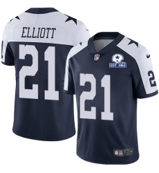 Nike Cowboys 21 Ezekiel Elliott Navy Blue Thanksgiving Men Stitched With Established In 1960 Patch NFL Vapor Untouchable Limited Throwback Jersey Nike Cowboys 21 Ezekiel Elliott Navy Blue Thanksgiving Men Stitched With Established In 1960 Patch NFL Vapor Untouchable Limited Throwback Jersey