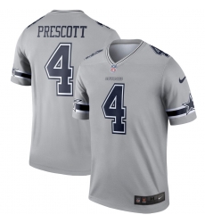 Nike Cowboys 4 Dak Prescott Gray Inverted Legend Jersey Nike Cowboys 4 Dak Prescott Gray Inverted Legend Jersey