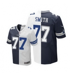 Nike Cowboys #77 Tyron Smith Navy Blue White Mens Stitched NFL Elite Split Jersey Nike Cowboys #77 Tyron Smith Navy Blue White Mens Stitched NFL Elite Split Jersey