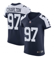 Nike Cowboys #97 Taco Charlton Navy Blue Thanksgiving Mens Stitched NFL Vapor Untouchable Throwback Elite Jersey Nike Cowboys #97 Taco Charlton Navy Blue Thanksgiving Mens Stitched NFL Vapor Untouchable Throwback Elite Jersey