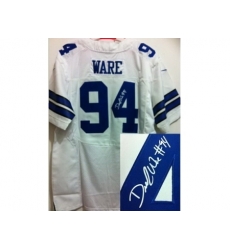 Nike Dallas Cowboys 94 DeMarcus Ware White Elite Signed NFL Jersey Nike Dallas Cowboys 94 DeMarcus Ware White Elite Signed NFL Jersey