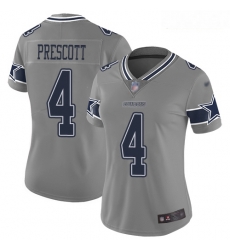 Cowboys #4 Dak Prescott Gray Women Stitched Football Limited Inverted Legend Jersey Cowboys #4 Dak Prescott Gray Women Stitched Football Limited Inverted Legend Jersey