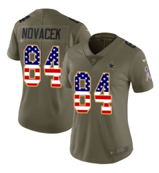 Nike Cowboys #84 Jay Novacek Olive USA Womens Flag 2017 Salute to Service NFL Limited Jersey Nike Cowboys #84 Jay Novacek Olive USA Womens Flag 2017 Salute to Service NFL Limited Jersey