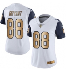 Nike Cowboys #88 Dez Bryant White Womens Stitched NFL Limited Gold Rush Jersey Nike Cowboys #88 Dez Bryant White Womens Stitched NFL Limited Gold Rush Jersey