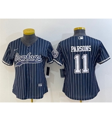 Women Dallas Cowboys 11 Micah Parsons Navy With Patch Cool Base Stitched Baseball JerseyS Women Dallas Cowboys 11 Micah Parsons Navy With Patch Cool Base Stitched Baseball JerseyS