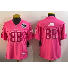 Women Dallas Cowboys 88 CeeDee Lamb Pink Vapor Untouchable Limited Stitched Football Jersey 2 Women Dallas Cowboys 88 CeeDee Lamb Pink Vapor Untouchable Limited Stitched Football Jersey 2