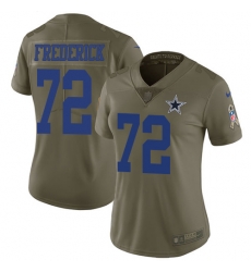 Womens Nike Cowboys #72 Travis Frederick Olive Stitched NFL Limited 2017 Salute to Service Jersey Womens Nike Cowboys #72 Travis Frederick Olive Stitched NFL Limited 2017 Salute to Service Jersey