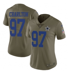 Womens Nike Cowboys #97 Taco Charlton Olive Stitched NFL Limited 2017 Salute to Service Jersey Womens Nike Cowboys #97 Taco Charlton Olive Stitched NFL Limited 2017 Salute to Service Jersey