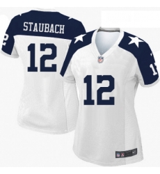 Womens Nike Dallas Cowboys 12 Roger Staubach Game White Throwback Alternate NFL Jersey Womens Nike Dallas Cowboys 12 Roger Staubach Game White Throwback Alternate NFL Jersey