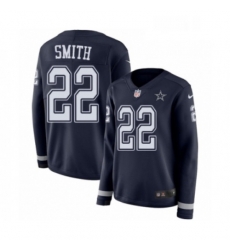 Womens Nike Dallas Cowboys 22 Emmitt Smith Limited Navy Blue Therma Long Sleeve NFL Jersey Womens Nike Dallas Cowboys 22 Emmitt Smith Limited Navy Blue Therma Long Sleeve NFL Jersey