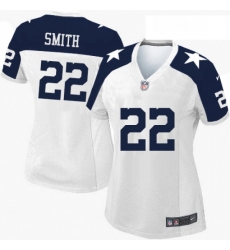 Womens Nike Dallas Cowboys 22 Emmitt Smith Limited White Throwback Alternate NFL Jersey Womens Nike Dallas Cowboys 22 Emmitt Smith Limited White Throwback Alternate NFL Jersey