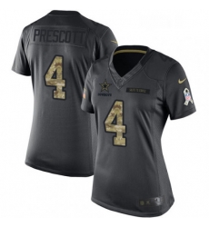 Womens Nike Dallas Cowboys 4 Dak Prescott Limited Black 2016 Salute to Service NFL Jersey Womens Nike Dallas Cowboys 4 Dak Prescott Limited Black 2016 Salute to Service NFL Jersey