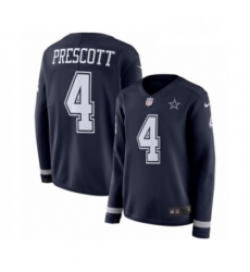 Womens Nike Dallas Cowboys 4 Dak Prescott Limited Navy Blue Therma Long Sleeve NFL Jersey Womens Nike Dallas Cowboys 4 Dak Prescott Limited Navy Blue Therma Long Sleeve NFL Jersey