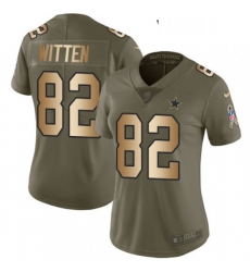 Womens Nike Dallas Cowboys 82 Jason Witten Limited OliveGold 2017 Salute to Service NFL Jersey Womens Nike Dallas Cowboys 82 Jason Witten Limited OliveGold 2017 Salute to Service NFL Jersey