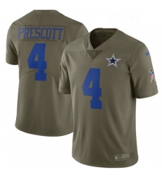 Youth Nike Dallas Cowboys 4 Dak Prescott Limited Olive 2017 Salute to Service NFL Jersey Youth Nike Dallas Cowboys 4 Dak Prescott Limited Olive 2017 Salute to Service NFL Jersey